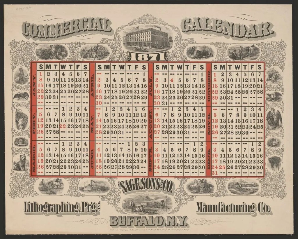 Commercial calendar, 1871